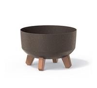 Pot de fleurs bas 3,8L avec pieds amovibles et insert 235 mm, café