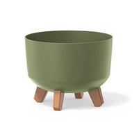 Pot de fleurs bas 5,1L avec pieds amovibles et insert 238 mm, vert