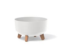 Pot de fleurs bas 6,8L avec pieds amovibles et insert 285 mm, Blanc