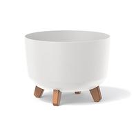 Pot de fleurs bas 9,8L avec pieds amovibles et insert 290 mm, Blanc