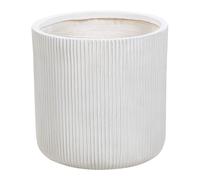 Beliani Pot de Fleurs Blanc Cassé en Fibres d'argile Rond Cache-Pot 37 x 37 x 37 cm Oreoi