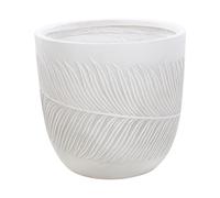 Beliani Pot de Fleurs Blanc Cassé en Fibres d'argile Rond Cache-Pot 42 x 42 x 40 cm Ftero