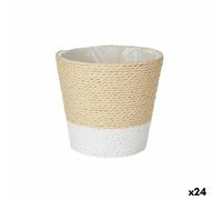 Pot de fleurs blanc ficelle plastique 14 x 12,5 x 14 cm (24 pièces)