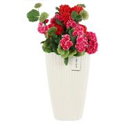 Pot de fleurs - Blanc - H 60 cm - Carré - Plastique - Résistant aux intempéries