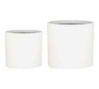 Pot de Fleur Interieur et Extérieur, Jardinieres Exterieur, Pot Plante Résistant UV et Gel avec Bouchon de Drainage, Fiberstone, Jardiniere, Pot de Fleur Exterieur Grande Taille, Lot de 2
