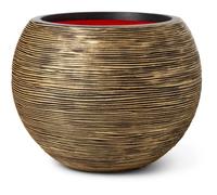 Capi Europe - Vase Boule Rib NL KBGR270 40x32 Or Ouverture Ø40 Intérieur/extérieur