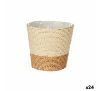 Pot de fleurs brun ficelle plastique 14 x 12,5 x 14 cm (24 pièces)