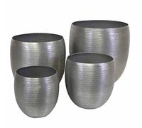 Pot de Fleurs Cache Pot Toledo Lot de 4 Pieces Rond Aluminium Fait Main martelé Bohéme Chic ABK603 CASA Moro