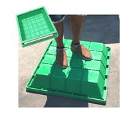 Pot de fleurs carré 100 x 100 cm en résine composite durable avec couvercle de drainage amovible et bord de pelouse caché, idéal pour l'aménagement paysager de jardin, décoration extérieure moderne