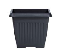 Pot de fleurs carré 13,8 L cache pot jardinière en plastique anthracite 30x30x25 cm usage interieur exterieur