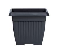 Pot de fleurs carré 25,2 L cache pot jardinière en plastique anthracite 37x37x30 cm usage interieur exterieur