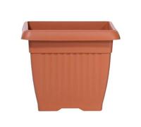 Pot De Fleurs Carré 3,5 L Cache Pot Jardinière En Plastique Marron 19x19x16 Cm Usage Interieur Exterieur Multicolore