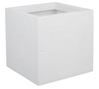 Pot de fleurs Carré 30 cm - EDA - Graphit Up - 21 L - Intérieur / Extérieur - 29,5 x 29,5 x H. 29,5 cm - Blanc Cérusé