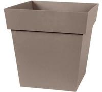 Pot de fleurs Carré 32 cm - EDA  Toscane - 32 x 32 x H.32 cm - 22 L - Taupe