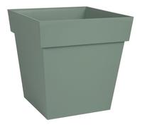 Pot Bas Carré Toscane - 32x32cm - 22l - Vert Laurier - Eda Plastiques