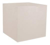 EDA Plastiques Pot carré Volcania 40 cm 31 L – décor pierre, rétention d'eau – Beige calcaire