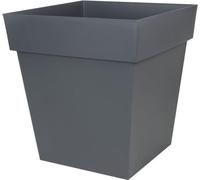 Pot de fleurs Carré 50 cm  EDA - Toscane  49,5 x 49,5 x H.52,5 cm - 87 L  Gris Anthracite