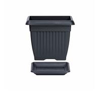 Pot De Fleurs Carré 7 L Cache Pot Jardinière En Plastique Anthracite 24x24x20 Cm Pot Avec Soucoupe Multicolore