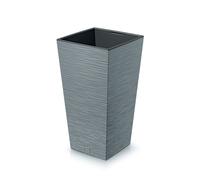 Pot de fleurs avec reserve d´eau 26x26x50cm gris galet - FURU