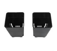 Pot de fleurs carré empilable en plastique pour extérieur, balcon, serre, culture d'herbes et de fleurs avec drainage par le bas (noir)