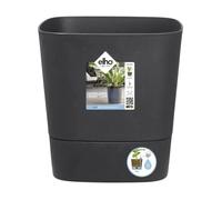 Pot De Fleurs Carré Extérieur/Intérieur 30 X 30 Cm Elho Aqua Care Greensense Gris Charbon Gris