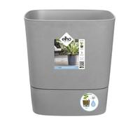 Elho Greensense Aqua Care Carré 30 - Pot De Fleurs pour Intérieur & Extérieur - Ø 29.5 x H 30.2 cm - Gris/Ciment Clair