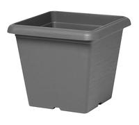 Pot de fleurs carré - GARDEN ID - Teramo noir-anthracite - 40 x 35 cm - Résistant aux Rayures - Effet Pierre - Avec Trous