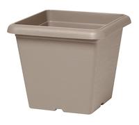 Pot de fleurs carré - GARDEN ID - Teramo Taupe - 40 x 35 cm - Résistant aux Rayures - Effet Pierre - Avec Trous