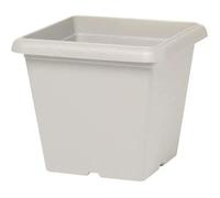 Pot De Fleurs Carré - Garden Id - Teramo White Stone - 40 X 35 Cm - Résistant Aux Rayures - Effet Pierre - Avec Trous