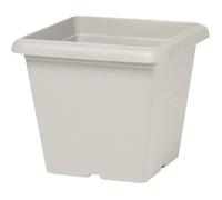 Pot De Fleurs Carré - Garden Id - Teramo White Stone - 40 X 35 Cm - Résistant Aux Rayures - Effet Pierre - Avec Trous