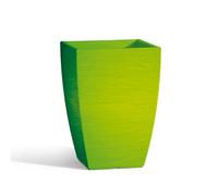 POT DE FLEURS CARRÉ H40 RÉSINE VERT RUGUEUX POTS JARDIN MADE EN ITALY MODERNE