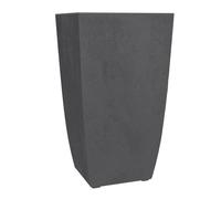 Pot de fleurs Carré haut - EDA - Diva Basalt - 42 L - 43,5 x 43,5 x H.78.2 cm -Bac intérieur amovible - Gris anthracite