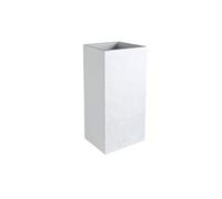EDA Plastiques Bac à fleurs Graphit Carré haut 39,5×39,5×H80 cm 31 L Blanc cérusé