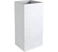 Pot de fleurs carré Haut Graphit - 39,5 x 39,5 x 80 cm - 31 L - Blanc cérusé Blanc G
