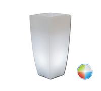 POT DE FLEURS CARRÉ LUMINEUX AVEC LED RGB BATTERIE SOLAIRE H 70 DÉCORATION JA...