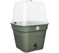 Pot de fleurs carré - plastique - réservoir - ø 20 - leaf green Elho