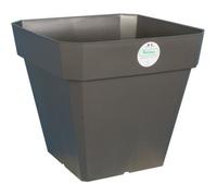 Pot de fleurs carré - RIVIERA - Soleilla en plastique - 49 x 49 x H 45 cm - 65 L - Gris pailleté