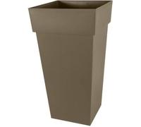Pot de fleurs Carré XXL 43 cm - EDA - Toscane - 98 L - 43,3 x 43,3 x H. 80 cm - Taupe