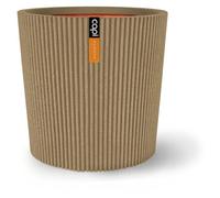 Pot de fleurs conique Groove NL - Plastique - Beige - 45 x 41 cm - CAPI EUROPE
