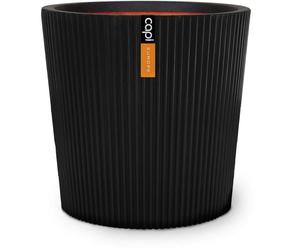 Pot de fleurs conique Groove NL - Plastique - Noir - 36 x 34 - CAPI EUROPE