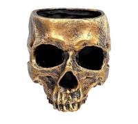 Pot de fleurs créatif en forme de tête de mort avec finition bronze pour économiser de l'espace pour les clés et les petits effets personnels vintage tendance en os Pot de fleurs pour bureaux