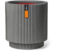 Capi Europe – Pot de fleurs cylindrique Groove 36 x 38 cm intérieur/extérieur – Anthracite