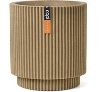 Pot de fleurs cylindre Groove NL - Plastique - Beige - 44 x 46 cm - CAPI EUROPE