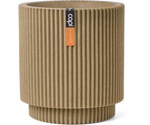 Pot de fleurs cylindre Groove NL - Plastique - Beige - 44 x 46 cm - CAPI EUROPE