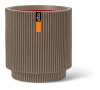 Vase cylindre - CAPI EUROPE - Groove NL - 44 x 46 cm - Chaud taupe