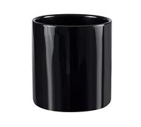 Pot de fleurs cylindrique en céramique Noir brillant 23 x 22 cm