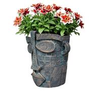 Pot de Fleurs de Abstrait, Pot de Fleurs Facial Abstrait - Pot de Abstrait en résine de tête - Vase de Drainage - Vase d'art d'intérieur - Amusant intéressant pour Les Bureaux