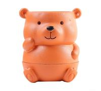 Pot de fleurs de bureau en résine avec formes d'animaux mignonnes en forme d'ours, éléphant, panda, support de plante décoratif pour intérieur et extérieur, décoration unique en résine (ours)