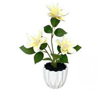Pot de fleurs de magnolia imprimé en 3D conçu pour être exposé sur les comptoirs, les bureaux et les étagères flottantes dans divers intérieurs (blanc)