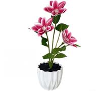 Pot de fleurs de magnolia imprimé en 3D conçu pour être exposé sur les comptoirs, les bureaux et les étagères flottantes dans divers intérieurs (rose foncé)